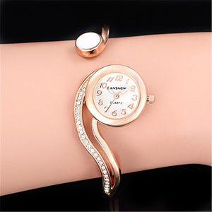 Reloj Mujer  Luxury Rose Gold Dial Women Watches Full Steel Analog Quartz Wristwatch Hot Montre Femme 2019