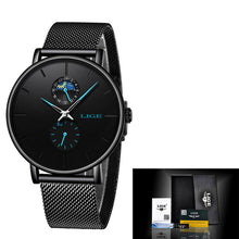 Load image into Gallery viewer, LIGE Womens Watches Top Brand Luxury Waterproof Watch Fashion Ladies Stainless Steel Ultra-Thin Casual Wrist Watch Quartz Clock