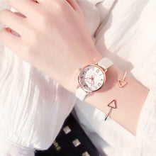 Load image into Gallery viewer, Cartoon number scale women fashion watches cutting surface design luxury female wristwatches small ladies quartz leather watch