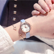 Load image into Gallery viewer, Cartoon number scale women fashion watches cutting surface design luxury female wristwatches small ladies quartz leather watch