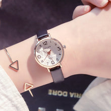 Load image into Gallery viewer, Cartoon number scale women fashion watches cutting surface design luxury female wristwatches small ladies quartz leather watch