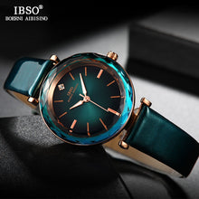 Load image into Gallery viewer, IBSO Brand Luxury Women Crystal Watches Fashion Cut Glass Design Wrist Watch For Female Leather Quartz Watch Montre Femme