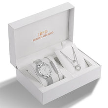 Load image into Gallery viewer, IBSO Women Quartz Watch Set Crystal Design Bracelet Necklace Watch Sets Female Jewelry Set Fashion Silver Set Watch Lady's Gift