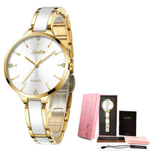 Load image into Gallery viewer, SUNKTA Women Watch Ceramic Watch Women Simple Diamond Clock Casual Fashion Watch Sport Waterproof Wristwatch Relogio Feminino