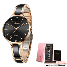 Load image into Gallery viewer, SUNKTA Women Watch Ceramic Watch Women Simple Diamond Clock Casual Fashion Watch Sport Waterproof Wristwatch Relogio Feminino