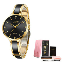 Load image into Gallery viewer, SUNKTA Women Watch Ceramic Watch Women Simple Diamond Clock Casual Fashion Watch Sport Waterproof Wristwatch Relogio Feminino