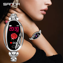 Load image into Gallery viewer, SANDA E68 Women New Oval Smart Digital Watch Female Rose Gold Jewelry Call Reminder Heart Rate Watches Calorie Beauty Wristwatch