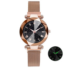 Load image into Gallery viewer, Luxury Starry Sky Stainless Steel Mesh Bracelet Watches For Women Crystal Analog Quartz Wristwatches Ladies Sports Dress Clock