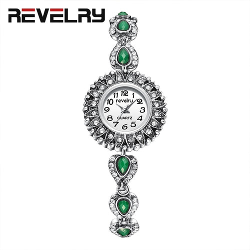 REVELRY Wrist Watch Women New Fashion Minimalist Women's Rhinestone Bracelet Clock Watches Montre Femme Quartz Watch Womens