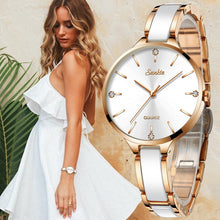 Load image into Gallery viewer, SUNKTA Women Watch Ceramic Watch Women Simple Diamond Clock Casual Fashion Watch Sport Waterproof Wristwatch Relogio Feminino