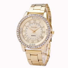 Load image into Gallery viewer, 2018 Lovers watch Luxury Crystal Gold Watches Women&#39;s Men&#39;s Crystal Rhinestone Stainless Steel Analog Crystal Quartz Wrist Watch