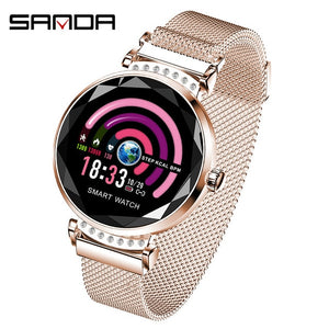 SANDA H2 Women Physiological Period Prediction Smart Dress Wristwatches Blood Pressure Call Reminder Heart Rate Monitor Calorie