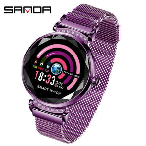 SANDA H2 Women Physiological Period Prediction Smart Dress Wristwatches Blood Pressure Call Reminder Heart Rate Monitor Calorie