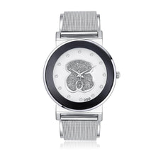 Load image into Gallery viewer, 2019 New Famous Brand DQG Women Silver Mesh belt Quartz Watches Crystal Luxury Casual Analog Bear Watches Relogio Feminino