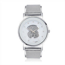 Load image into Gallery viewer, 2019 New Famous Brand DQG Women Silver Mesh belt Quartz Watches Crystal Luxury Casual Analog Bear Watches Relogio Feminino