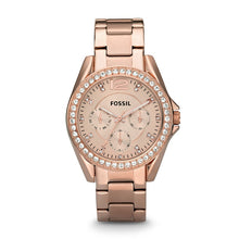 Load image into Gallery viewer, Fossil Watch Women Riley Multifunction Rose-Tone Stainless Steel Watch Luxury Quartz Wrist Watches for Ladies ES2811