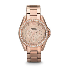 Load image into Gallery viewer, Fossil Watch Women Riley Multifunction Rose-Tone Stainless Steel Watch Luxury Quartz Wrist Watches for Ladies ES2811