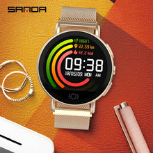 Load image into Gallery viewer, SANDA T7 Women Smart Spanish languages Wristwatch Male Business Russian Reminder Heart Rate Calorie Step Clock For IPhone Huawei