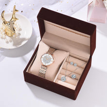 Load image into Gallery viewer, Luxury Rose Gold Watches Women Set Luxury Crystal Earrings Necklace Watches Set 2019 Ladies Quartz Watch Gifts For Women