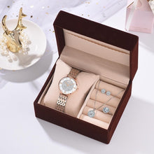 Load image into Gallery viewer, Luxury Rose Gold Watches Women Set Luxury Crystal Earrings Necklace Watches Set 2019 Ladies Quartz Watch Gifts For Women