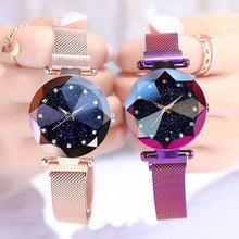 Load image into Gallery viewer, Luxury Starry Sky Stainless Steel Mesh Bracelet Watches For Women Crystal Analog Quartz Wristwatches Ladies Sports Dress Clock