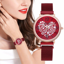 Load image into Gallery viewer, Women Magnet Buckle Love Heart Watch Luxury Ladies Stainless Steel Quartz Watch CCQ Brand Relogio Feminino