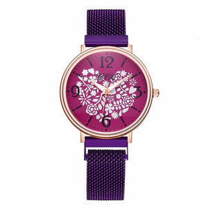 Women Magnet Buckle Love Heart Watch Luxury Ladies Stainless Steel Quartz Watch CCQ Brand Relogio Feminino