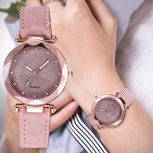 Load image into Gallery viewer, Ladies Watch Top Brand Women Watch Rhinestone Starry Sky Watches Leather Quartz Wristwatch Female Clock Reloj Mujer Kol Saati *E