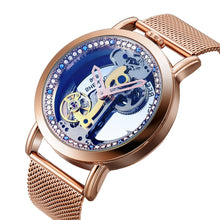Load image into Gallery viewer, Skeleton Sapphire Crystal Women Mechanical Watch Luxury Brand Steel Women Automatic Mechanical Watch Women Diamond Watch Men