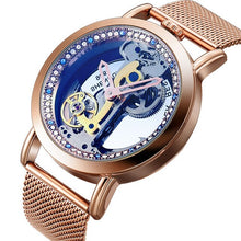 Load image into Gallery viewer, Skeleton Sapphire Crystal Women Mechanical Watch Luxury Brand Steel Women Automatic Mechanical Watch Women Diamond Watch Men