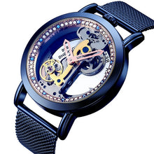 Load image into Gallery viewer, Skeleton Sapphire Crystal Women Mechanical Watch Luxury Brand Steel Women Automatic Mechanical Watch Women Diamond Watch Men