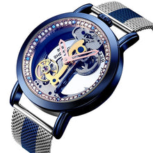 Load image into Gallery viewer, Skeleton Sapphire Crystal Women Mechanical Watch Luxury Brand Steel Women Automatic Mechanical Watch Women Diamond Watch Men