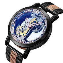 Load image into Gallery viewer, Skeleton Sapphire Crystal Women Mechanical Watch Luxury Brand Steel Women Automatic Mechanical Watch Women Diamond Watch Men