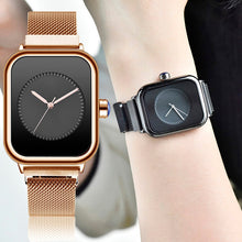 Load image into Gallery viewer, Creative New Women Watches Quartz REBIRTH Square Magnetic Minimalist Ladies Wristwatch Rose Gold Luxury Band Reloj Mujer 2019