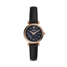 Load image into Gallery viewer, Fossil Womens Watches Carlie Mini Three-Hand Watch with Black Leather Ladies Luxury Watch Casual Dress ES4700