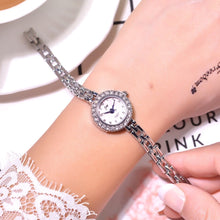 Load image into Gallery viewer, Silver Qualities Women Bracelet Watches Full Stainless Steel Fashion Luxury Crystal Watch Small Ladies Quartz Wristwatches Gifts
