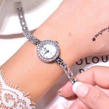 Load image into Gallery viewer, Silver Qualities Women Bracelet Watches Full Stainless Steel Fashion Luxury Crystal Watch Small Ladies Quartz Wristwatches Gifts