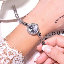 Load image into Gallery viewer, Silver Qualities Women Bracelet Watches Full Stainless Steel Fashion Luxury Crystal Watch Small Ladies Quartz Wristwatches Gifts