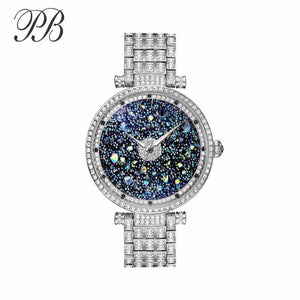 Princess Butterfly Women Starry Sky Watches Luxury Brand Rhinestone Crystal Wristwatch Waterproof Quartz Reloj Mujer