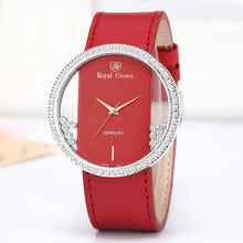 Load image into Gallery viewer, Luxury Rhinestones Clear Women's Watch Japan Quartz Hours Fine Fashion Leather Bracelet Girl's Birthday Gift Royal Crown