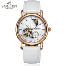 Load image into Gallery viewer, watch women Mechanical watch 401 SOLLEN brand day and night hollow visual movement Fashion business lady wristwatch 401