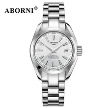 Load image into Gallery viewer, ABORNI Women Automatic Mechanical Watches Classic WristWatch Business Fashion Leather Steel Strap Ladies Wrist Watch Reloj Mujer