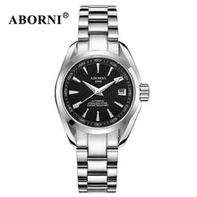 Load image into Gallery viewer, ABORNI Women Automatic Mechanical Watches Classic WristWatch Business Fashion Leather Steel Strap Ladies Wrist Watch Reloj Mujer