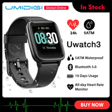 Load image into Gallery viewer, UMIDIGI Uwatch3 Smart Watch Men Women 5ATM Waterproof Fitness Tracker Sport Band Heart Rate Sleep Monitor For Android IOS Reloj