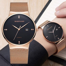 Load image into Gallery viewer, Top brand ROSEFLIGHT Blue new Women Metal Strap Wristwatch High quality Quartz-watches Luxury Dresses Women Watches