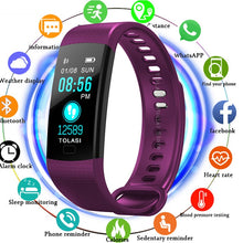 Load image into Gallery viewer, TOLASI Women Men Smart Wrist Band Bluetooth Heart Rate Blood Pressure Pedometer Clock LED Sport Bracelet Watch For Android IOS