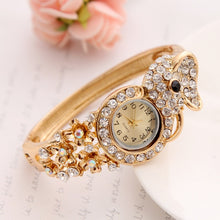 Load image into Gallery viewer, MINHIN Brand Luxury Bangle Watch Ladies Crystal Flower Bracelet Women Lovely Gift Dress Quartz Watch Gold Plated Wristwatch