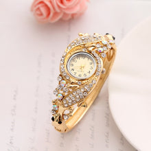 Load image into Gallery viewer, MINHIN Brand Luxury Bangle Watch Ladies Crystal Flower Bracelet Women Lovely Gift Dress Quartz Watch Gold Plated Wristwatch