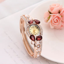 Load image into Gallery viewer, MINHIN Brand Luxury Bangle Watch Ladies Crystal Flower Bracelet Women Lovely Gift Dress Quartz Watch Gold Plated Wristwatch