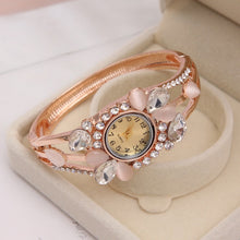 Load image into Gallery viewer, MINHIN Brand Luxury Bangle Watch Ladies Crystal Flower Bracelet Women Lovely Gift Dress Quartz Watch Gold Plated Wristwatch